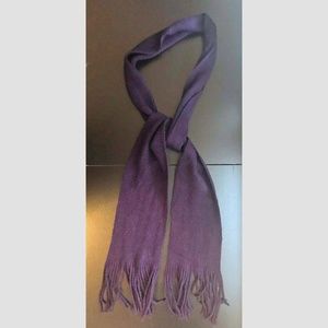 Purple Cotton Fringe Scarf